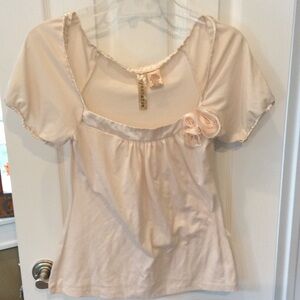 Eyeshadow Blush Top with Rosette Detail
